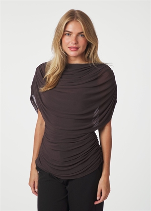 Cottuna drapy mesh top Brun Neo Noir 